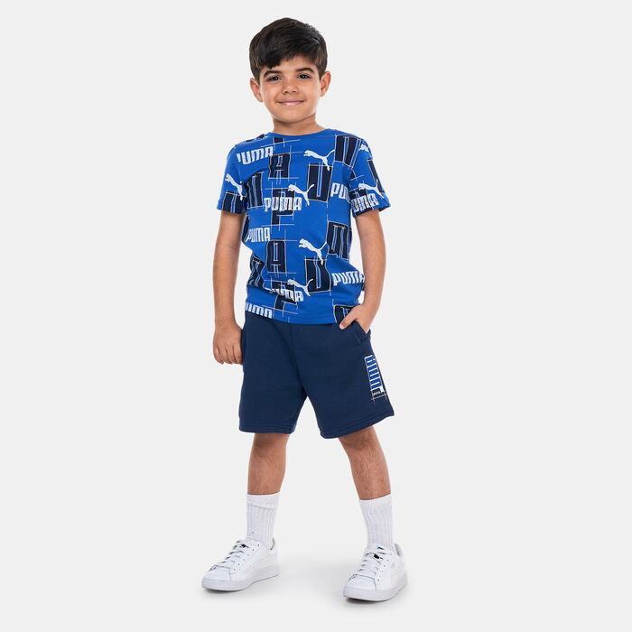 PUMA Kids' Essentials+ Logo Lab Shorts Blue image number 2