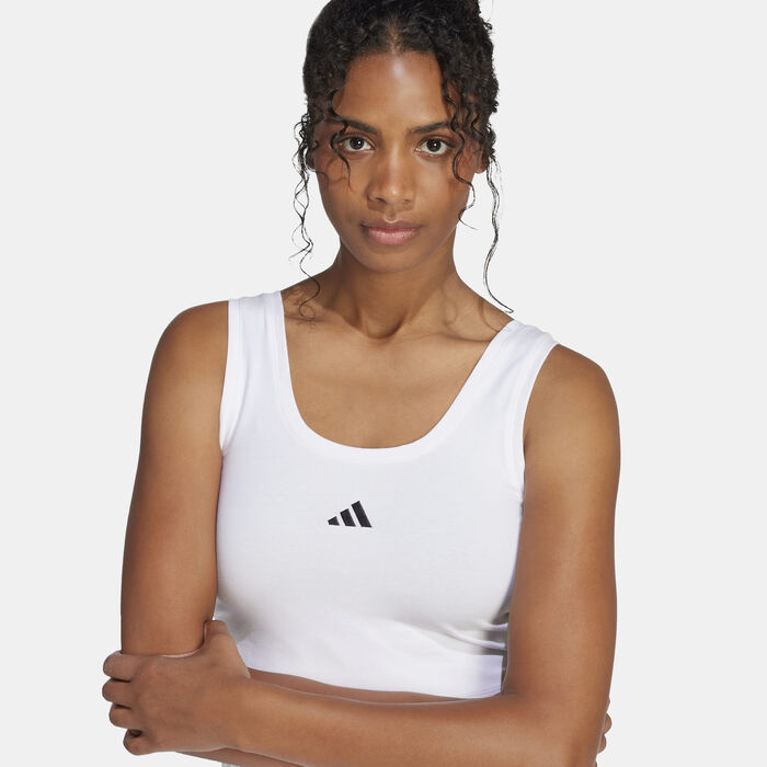 adidas Women's Essentials Lifestyle Tank Top White image number 3