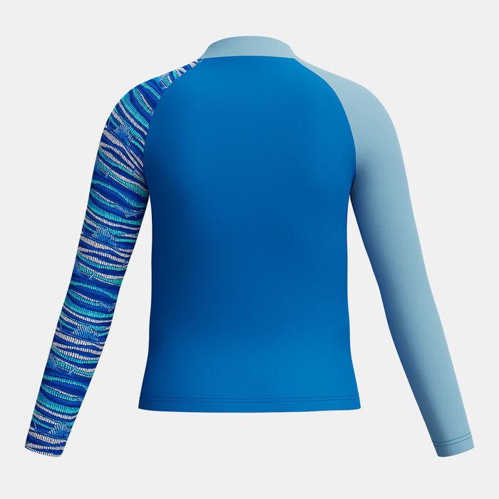 Speedo Kids' Printed Long Sleeve Swimming Rashguard Blue Speedo Kids' Printed Long Sleeve Swimming Rashguard Blue image number 1