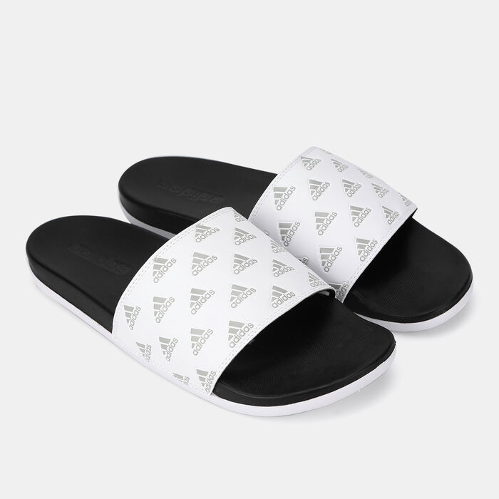 adidas Men's Adilette Comfort Slip-On Slides White adidas Men's Adilette Comfort Slip-On Slides White image number 0