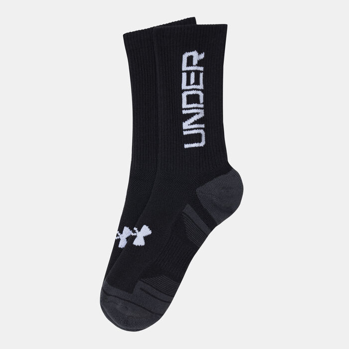 Under Armour Performance Tech Training Crew Socks (3 Pairs) Black Under Armour Performance Tech Training Crew Socks (3 Pairs) Black image number 0