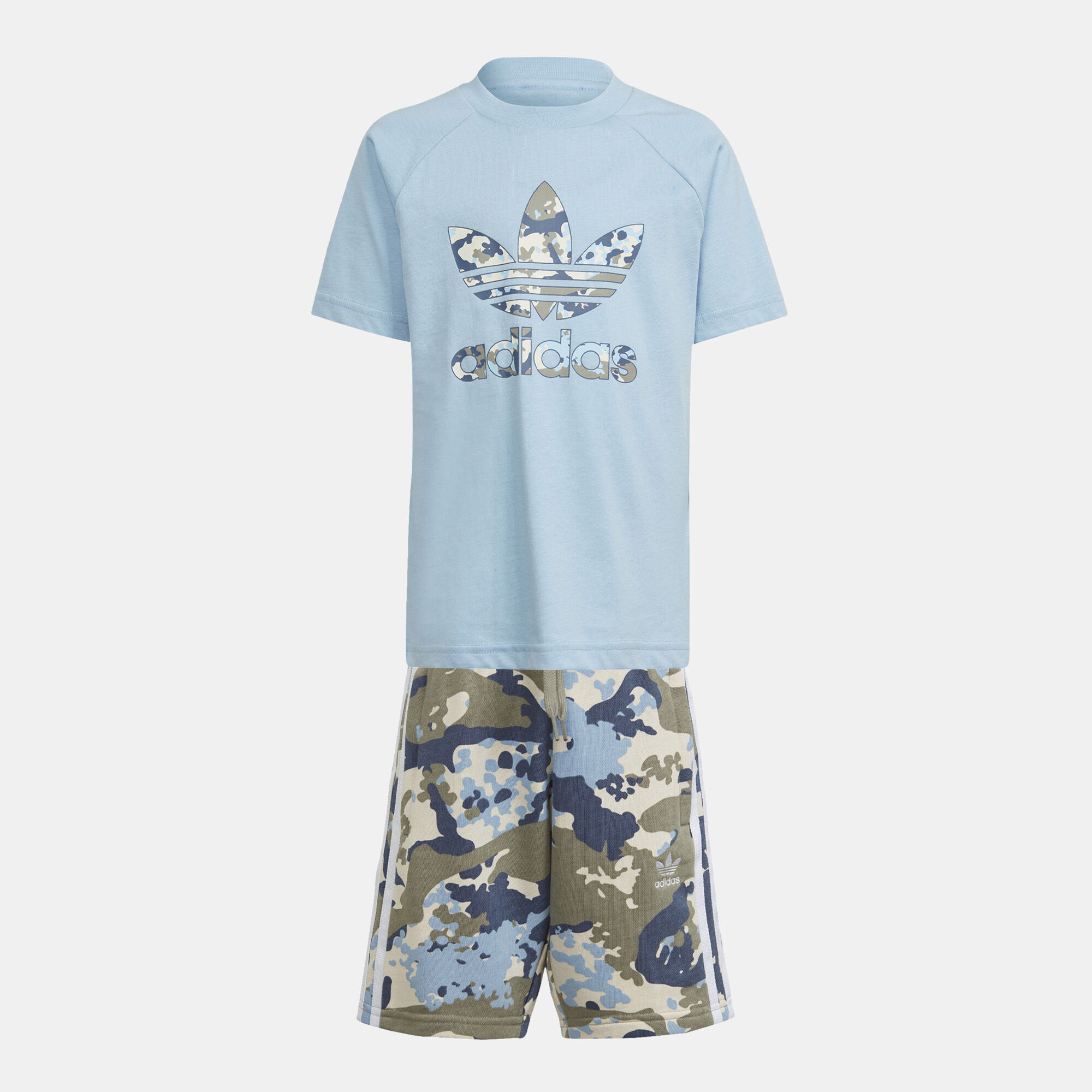 Kids Camo T Shirt and Shorts Set Younger Kids Blue adidas Originals in KSA SSS