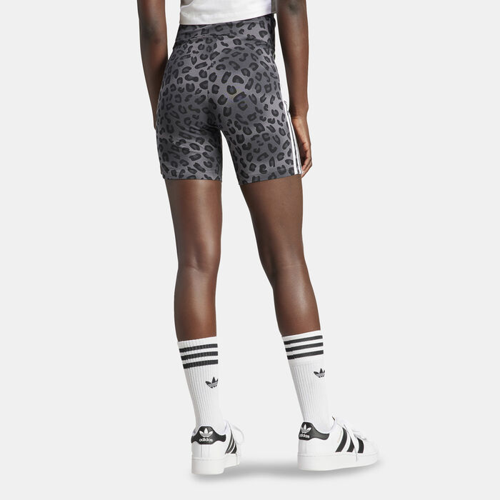 adidas Originals Women's Leopard Luxe Bike Shorts Black adidas Originals Women's Leopard Luxe Bike Shorts Black image number 1
