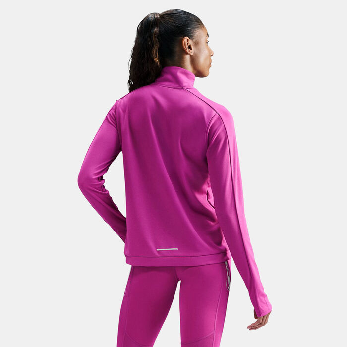 Nike Women's Dri-FIT 1/4-Zip Mid Layer Running Top Pink Nike Women's Dri-FIT 1/4-Zip Mid Layer Running Top Pink image number 1