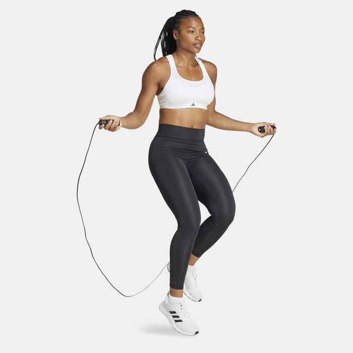 adidas Women's TLRD Impact Training High-Support Sports Bra White image number 2