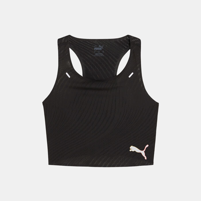 PUMA Women's RUN ULTRASPUN Running Crop Top Black image number 0