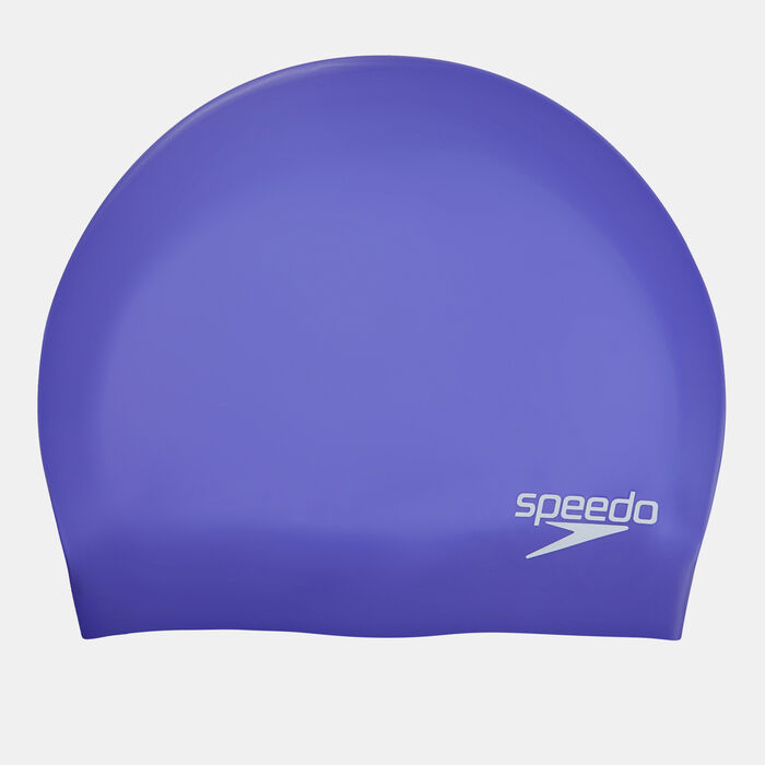 Speedo Plain Moulded Swim Cap Blue image number 0