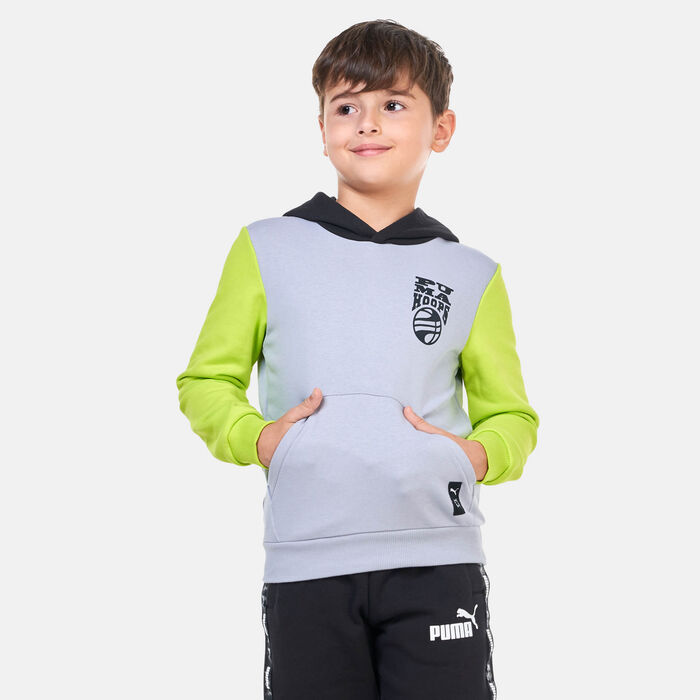 PUMA Kids' Blueprint Basketball Hoodie Grey image number 0