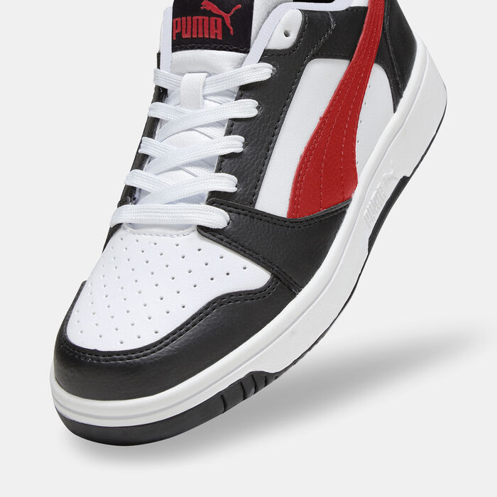 PUMA Kids' Rebound V6 Lo Shoes White PUMA Kids' Rebound V6 Lo Shoes White image number 4