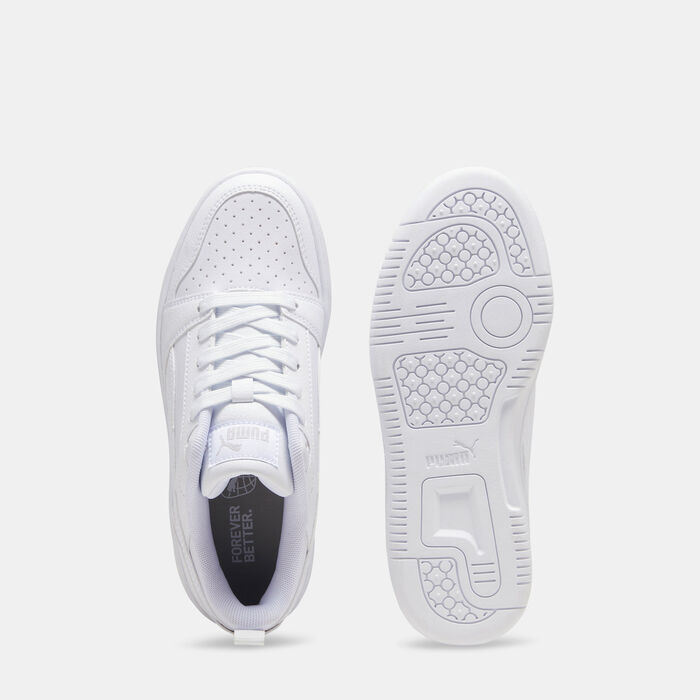 PUMA Kids' Rebound V6 Lo Shoes White PUMA Kids' Rebound V6 Lo Shoes White image number 3