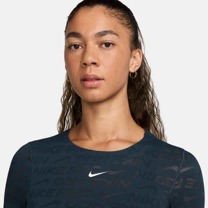 Nike Women's Pro Training Top Blue Nike Women's Pro Training Top Blue image number 2