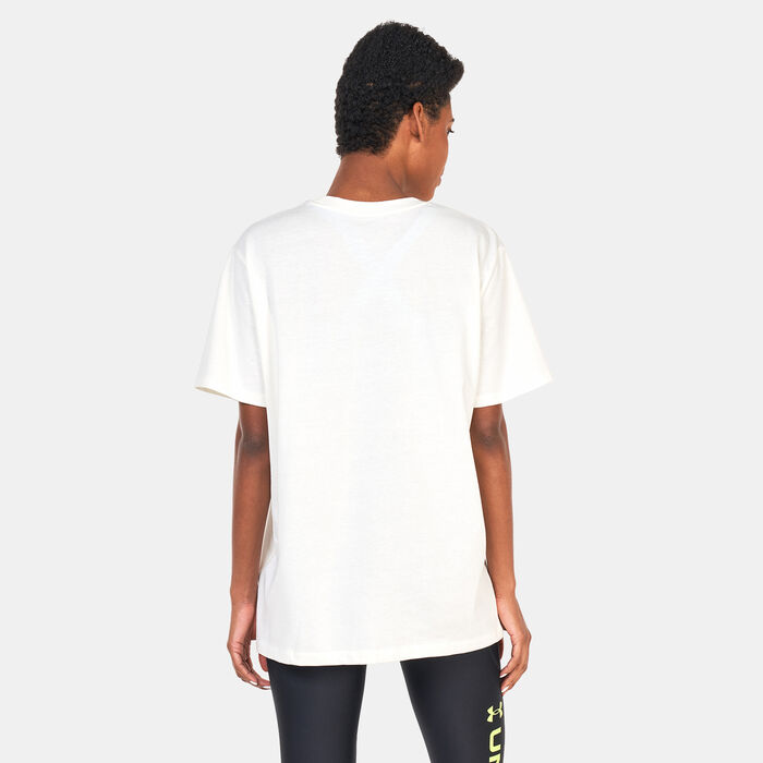 Under Armour Women's Project Rock Heavyweight Campus T-Shirt White Under Armour Women's Project Rock Heavyweight Campus T-Shirt White image number 1