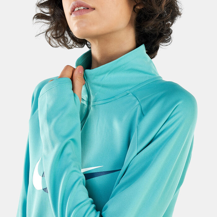 Nike Women's Dri-FIT Swoosh Mid-Layer T-Shirt Green image number 3