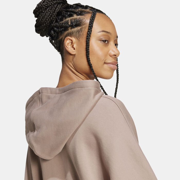 adidas Originals Women's Essentials French Terry Full-Zip Hoodie Brown image number 4