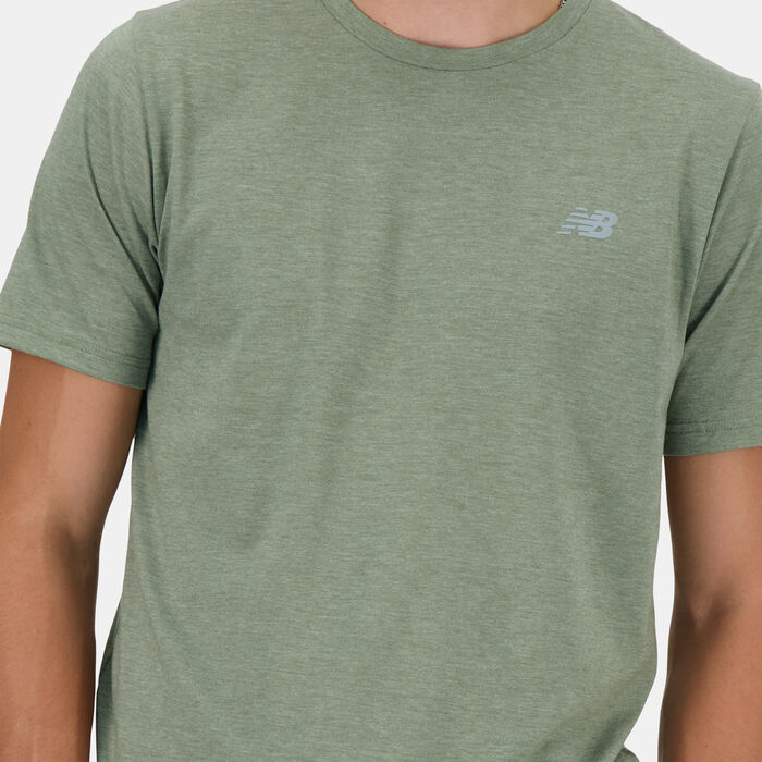 New Balance Men's Sport Essentials Heathertech Running T-Shirt Green New Balance Men's Sport Essentials Heathertech Running T-Shirt Green image number 3