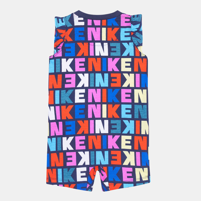 Nike Kids' Allover Print Romper Blue image number 1