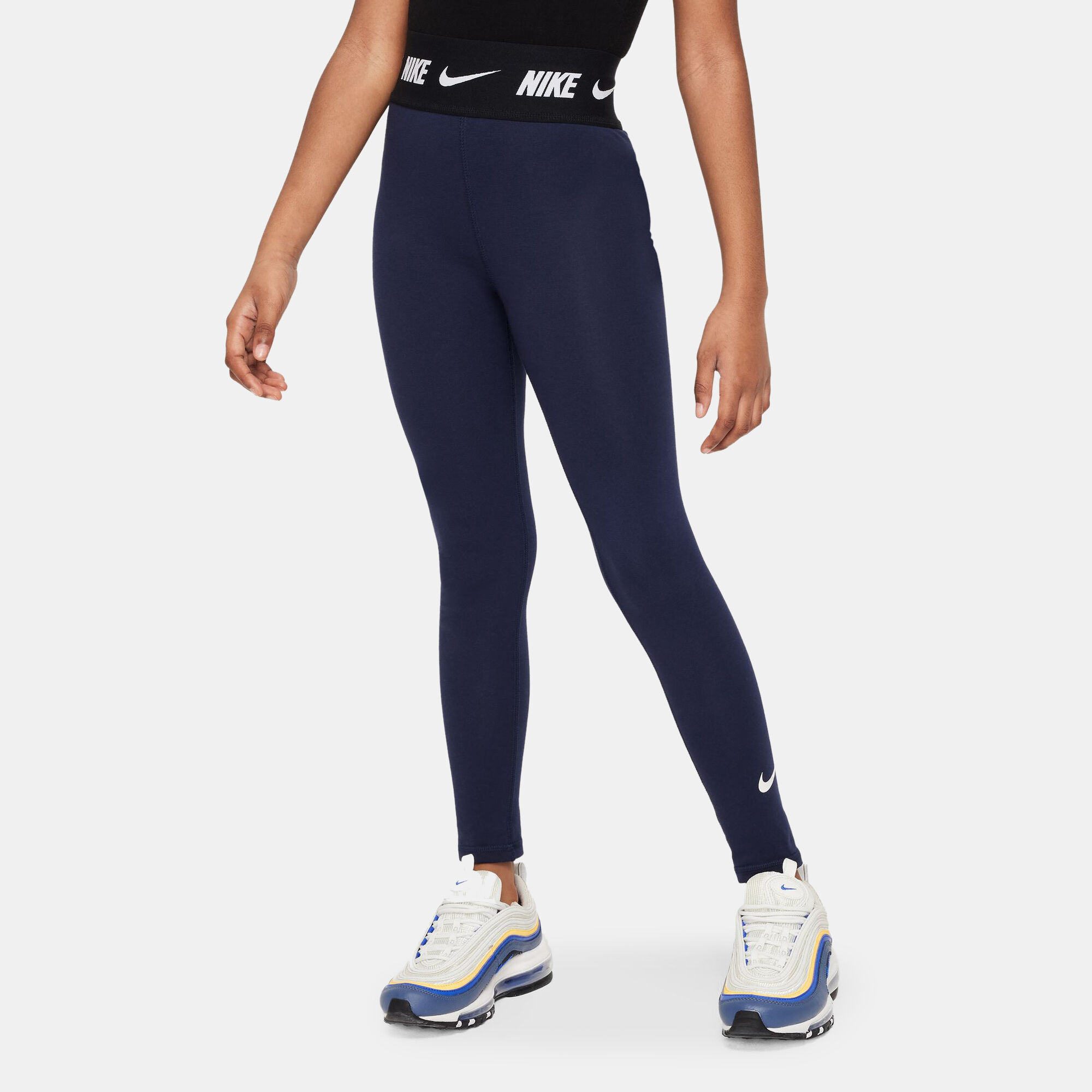 Kids Sportswear High Rise Leggings Older Kids Blue Nike in KSA SSS