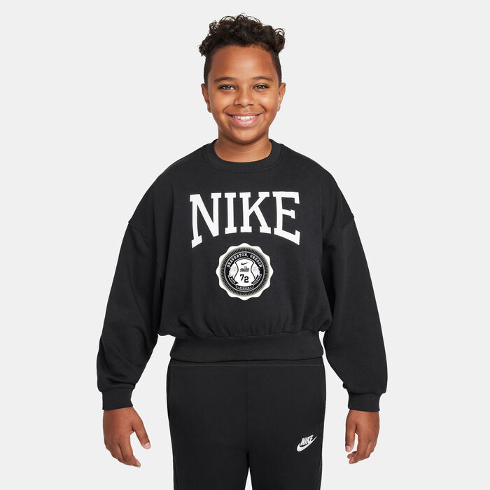 Nike Kids' Sportswear Club French Terry Sweatshirt Black Nike Kids' Sportswear Club French Terry Sweatshirt Black image number 0