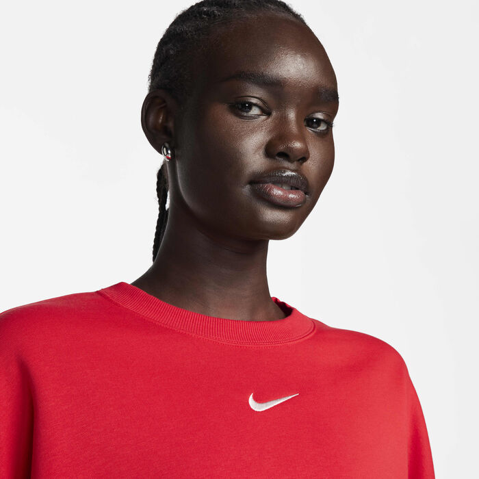 Nike Women's Sportswear Phoenix Fleece Sweatshirt Red Nike Women's Sportswear Phoenix Fleece Sweatshirt Red image number 2