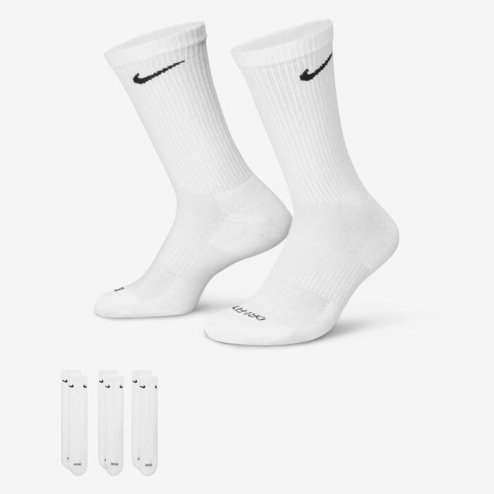 Nike Everyday Plus Cushioned Training Crew Socks (3 Pairs) White Nike Everyday Plus Cushioned Training Crew Socks (3 Pairs) White image number 0