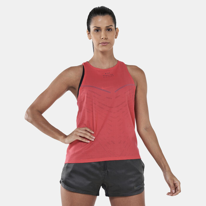 Nike Women's Dri-FIT ADV Run Division Engineered Tank Top Red Nike Women's Dri-FIT ADV Run Division Engineered Tank Top Red image number 0
