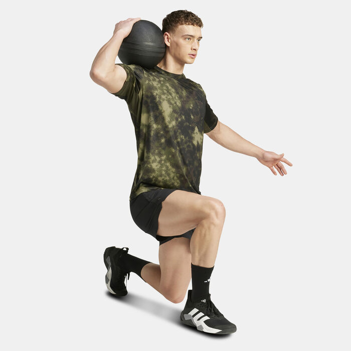 adidas Men's Train Essentials Seasonal Printed Training T-Shirt Green adidas Men's Train Essentials Seasonal Printed Training T-Shirt Green image number 2