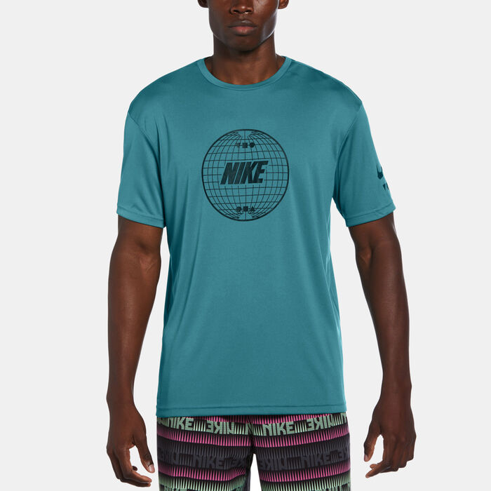 Nike Swim Men's Printed Hydroguard Swimming T-Shirt Blue Nike Swim Men's Printed Hydroguard Swimming T-Shirt Blue image number 0