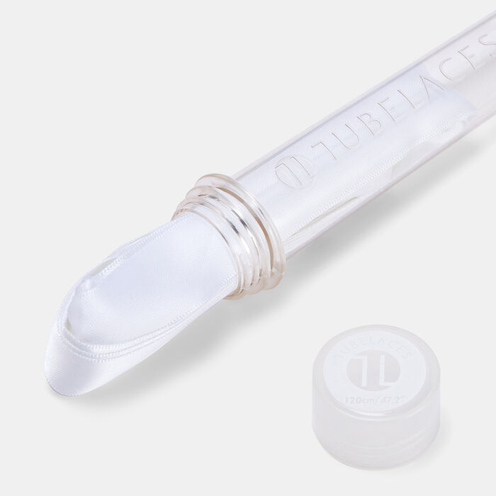 TUBELACES Satin Shoelaces White TUBELACES Satin Shoelaces White image number 1
