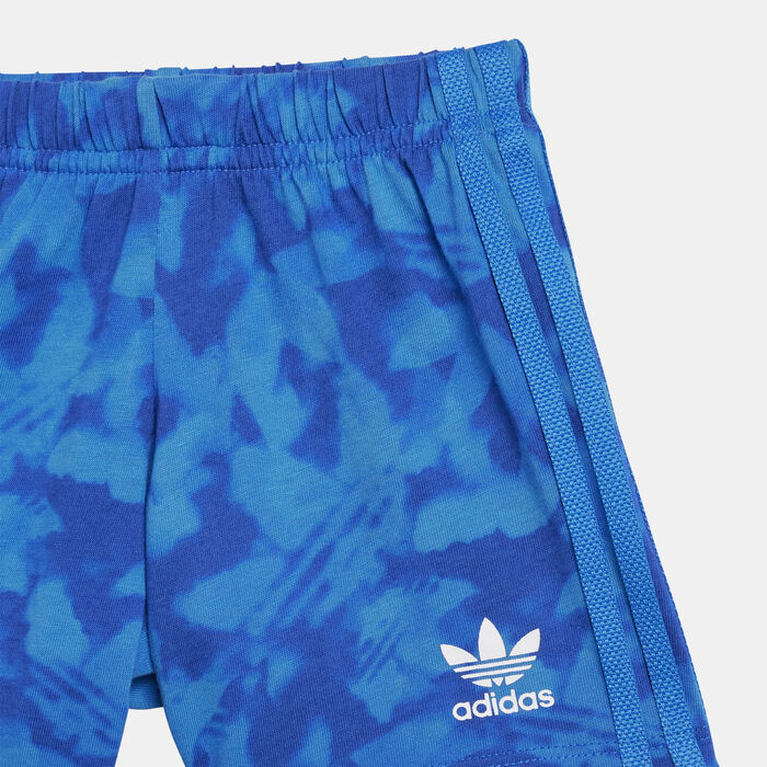 adidas Originals Kids' Summer Allover Print T-Shirt and Shorts Set Blue adidas Originals Kids' Summer Allover Print T-Shirt and Shorts Set Blue image number 2