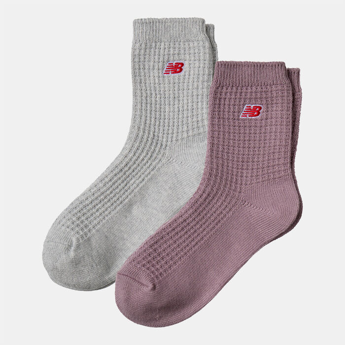 New Balance Waffle Knit Ankle Socks (2 Pairs) Multi-Color New Balance Waffle Knit Ankle Socks (2 Pairs) Multi-Color image number 1
