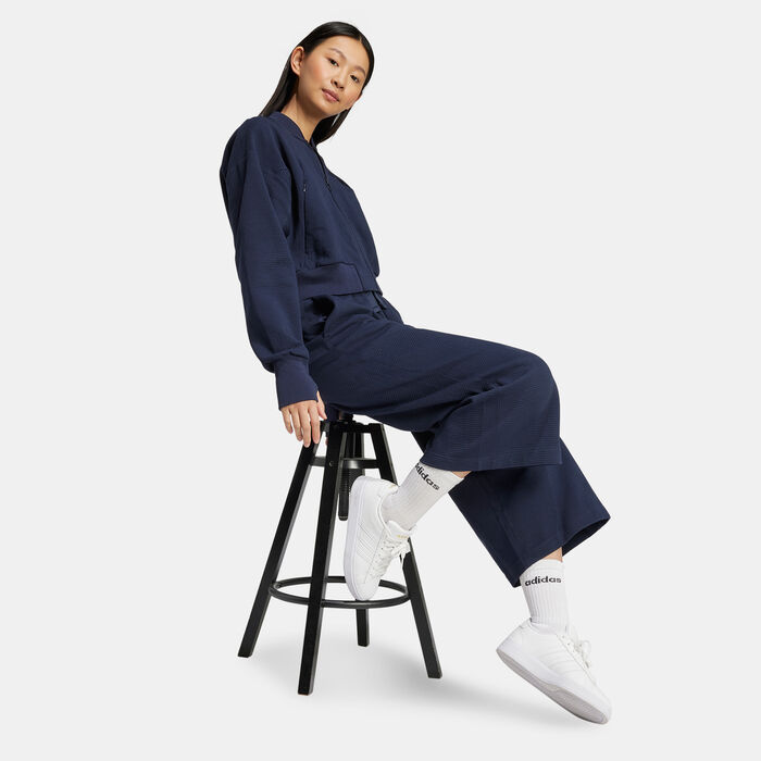 adidas Women's ALL SZN 7/8 Wide Leg Joggers Blue adidas Women's ALL SZN 7/8 Wide Leg Joggers Blue image number 2
