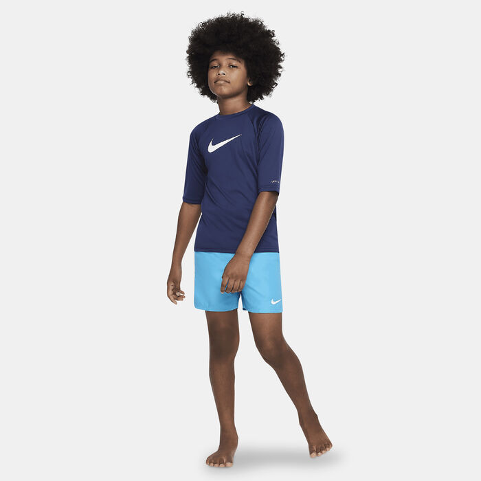 Nike Swim Kids' Hydroguard Swimming T-Shirt Blue image number 2