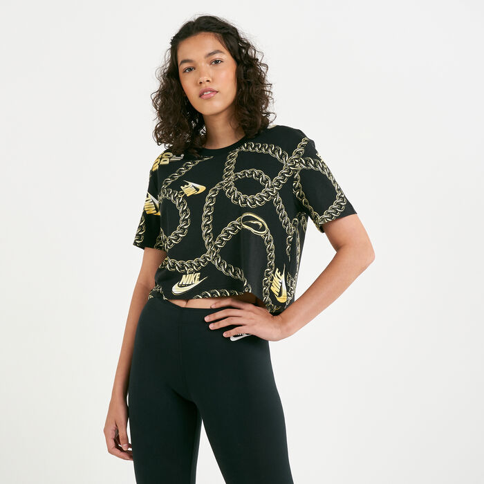 Nike Women's Sportswear Glam Dunk Crop Top Black image number 0