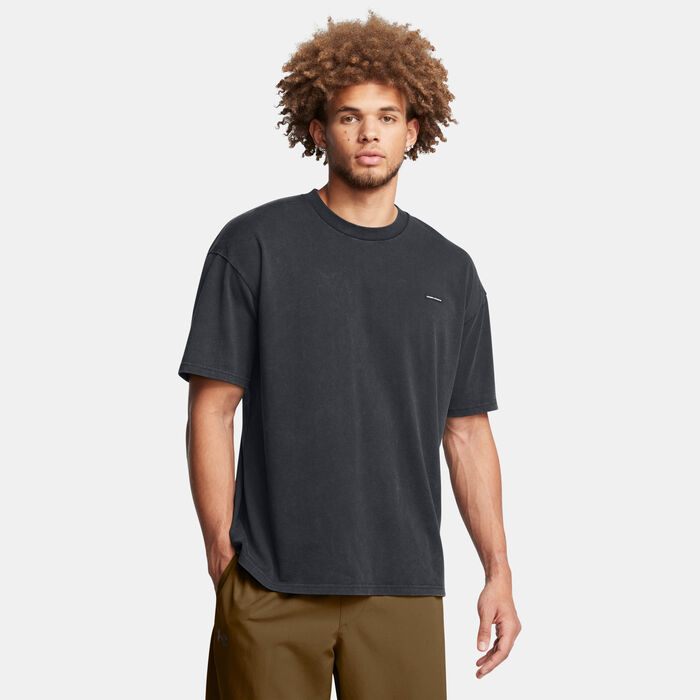 Under Armour Men's Heavyweight Logo T-Shirt Black Under Armour Men's Heavyweight Logo T-Shirt Black image number 1
