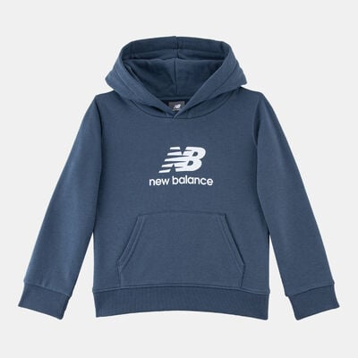 New Balance Kids' Stacked Logo Hoodie Blue New Balance Kids' Stacked Logo Hoodie Blue