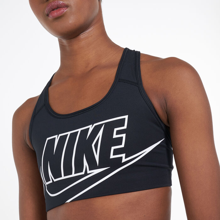 Nike Women's Swoosh Futura Sports Bra Black image number 3