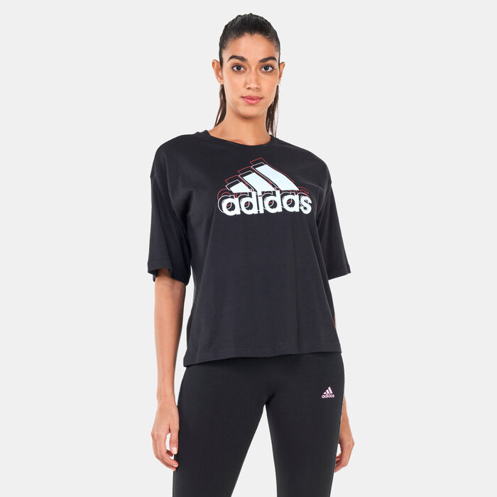adidas Women's Essentials Cropped T-Shirt Black adidas Women's Essentials Cropped T-Shirt Black image number 0