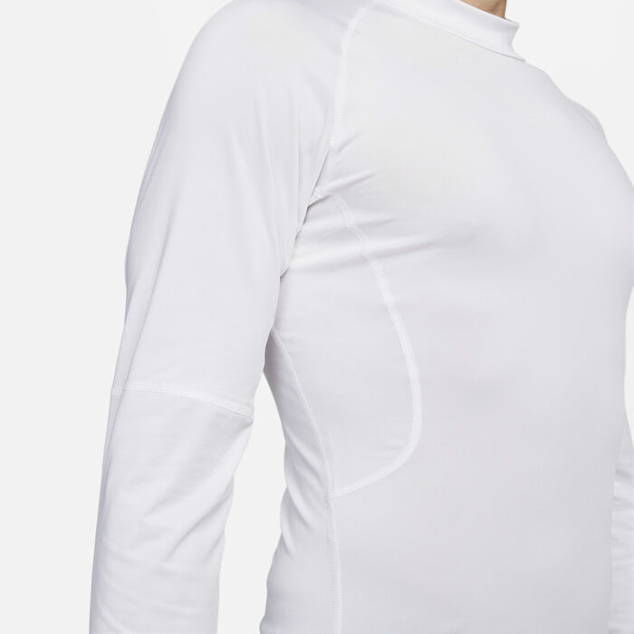 Nike Men's Pro Dri-FIT Fitness Mock-Neck Top White Nike Men's Pro Dri-FIT Fitness Mock-Neck Top White image number 5