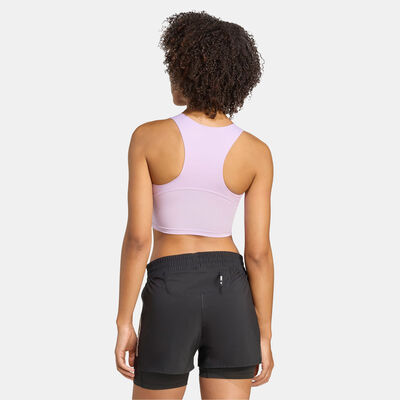 adidas Women's Adizero Essentials Running Crop Top Purple adidas Women's Adizero Essentials Running Crop Top Purple