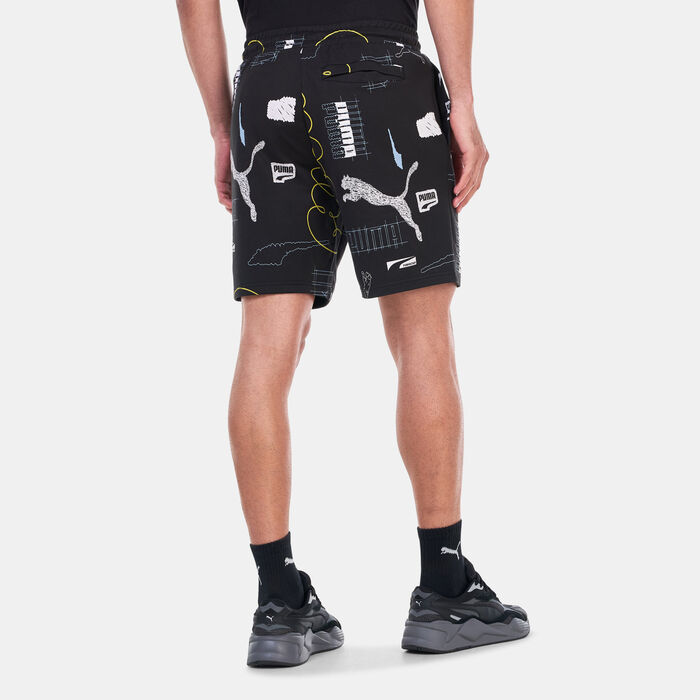 PUMA Men's Classics Brand Love Shorts Black PUMA Men's Classics Brand Love Shorts Black image number 1