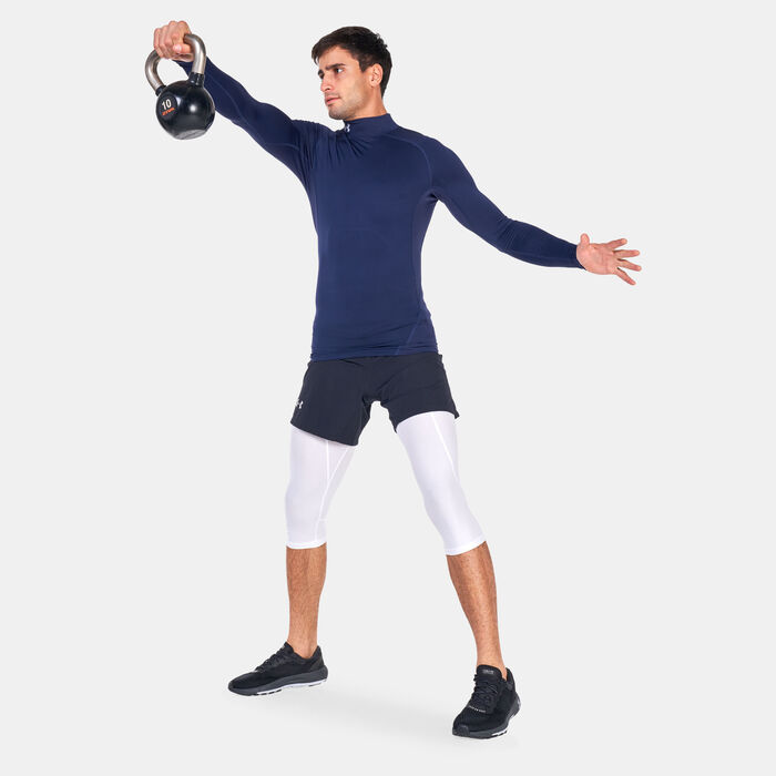 Under Armour Men's UA ColdGear® Compression Mock T-Shirt Blue Under Armour Men's UA ColdGear® Compression Mock T-Shirt Blue image number 2