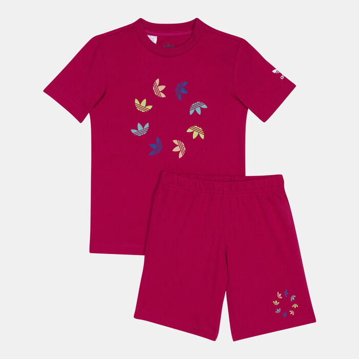 adidas Originals Kids' Adicolor T-Shirt And Shorts Set Pink image number 0