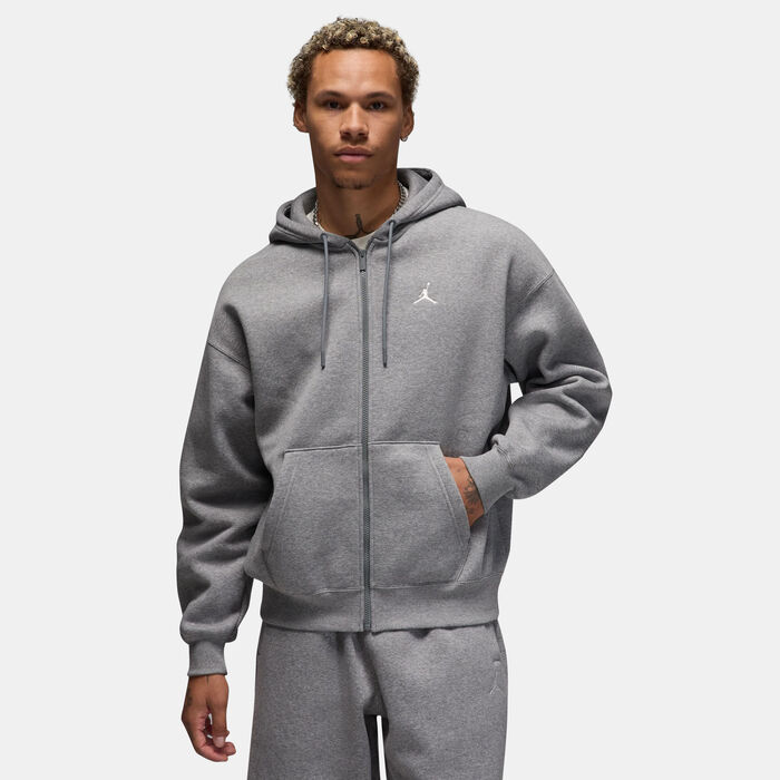Jordan Men's Brooklyn Fleece Full-Zip Hoodie Grey Jordan Men's Brooklyn Fleece Full-Zip Hoodie Grey image number 0