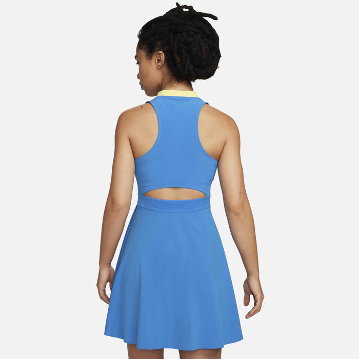 Nike Women's Dri-FIT Advantage Tennis Dress Blue Nike Women's Dri-FIT Advantage Tennis Dress Blue image number 1