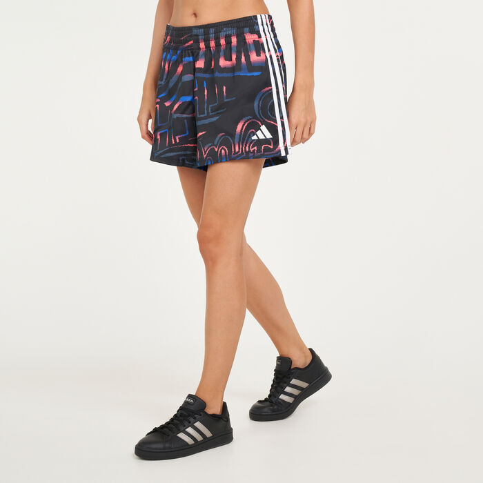 Women's Allover Print 3-Stripes Shorts Women's Allover Print 3-Stripes Shorts image number 0