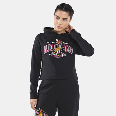 adidas Originals Women's Disney Bambi Graphic Crop Hoodie Black