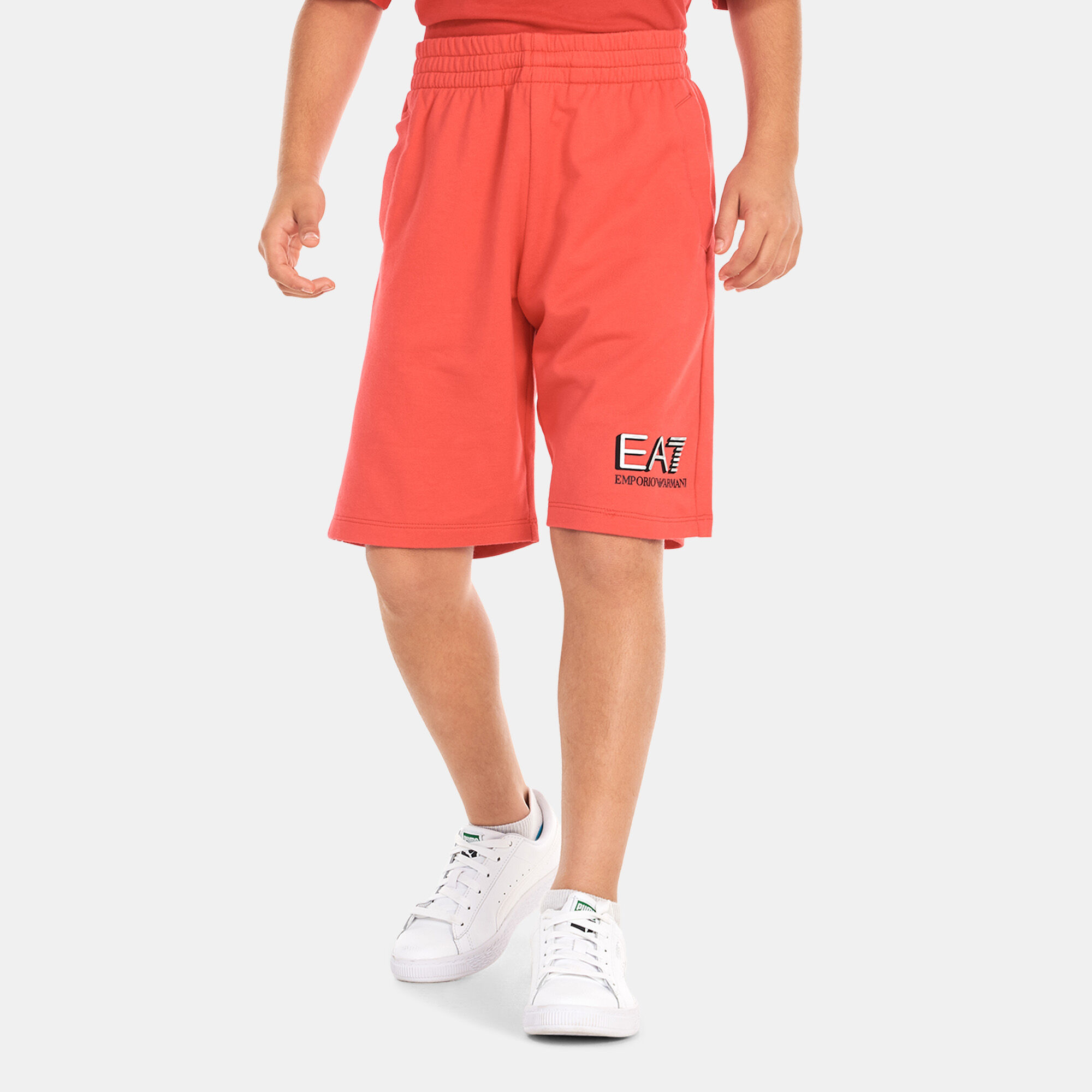 Buy EA7 Emporio Armani Kids 7 Lines Shorts Red in KSA SSS