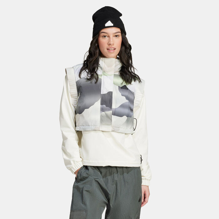 adidas Women's City Escape Printed Crop Vest Green image number 0