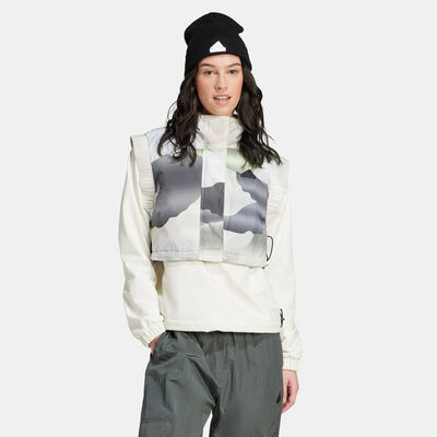 adidas Women's City Escape Printed Crop Vest Green adidas Women's City Escape Printed Crop Vest Green