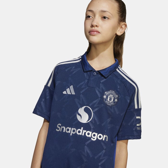adidas Kids' Manchester United 24/25 Away Replica Football Jersey Blue adidas Kids' Manchester United 24/25 Away Replica Football Jersey Blue image number 3